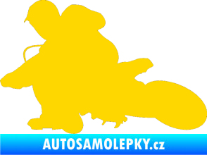 Samolepka Motorka 005 levá motokros jasně žlutá