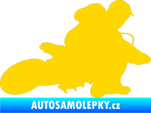 Samolepka Motorka 005 pravá motokros jasně žlutá