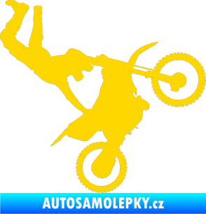 Samolepka Motorka 008 pravá motokros freestyle jasně žlutá