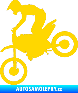 Samolepka Motorka 015 levá motokros jasně žlutá