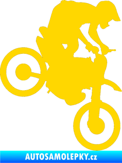Samolepka Motorka 020 pravá motokros jasně žlutá