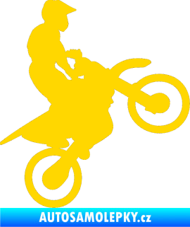 Samolepka Motorka 024 pravá motokros jasně žlutá