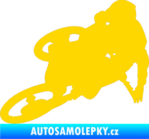 Samolepka Motorka 026 levá motokros freestyle jasně žlutá