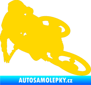 Samolepka Motorka 026 pravá motokros freestyle jasně žlutá