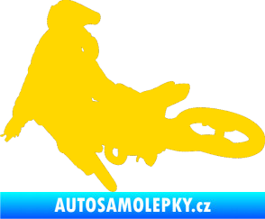 Samolepka Motorka 028 levá motokros jasně žlutá