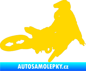 Samolepka Motorka 028 pravá motokros jasně žlutá