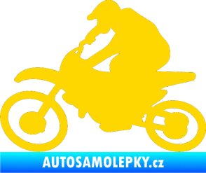 Samolepka Motorka 031 levá motokros jasně žlutá