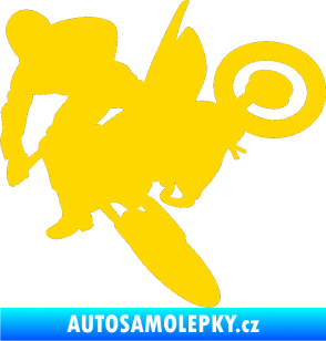 Samolepka Motorka 033 levá motokros jasně žlutá