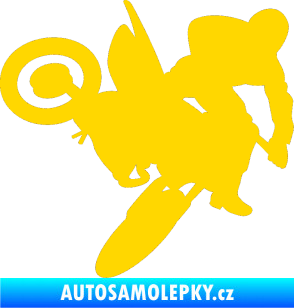 Samolepka Motorka 033 pravá motokros jasně žlutá