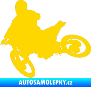 Samolepka Motorka 034 levá motokros jasně žlutá