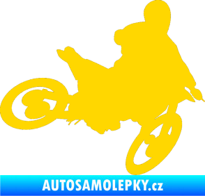 Samolepka Motorka 034 pravá motokros jasně žlutá