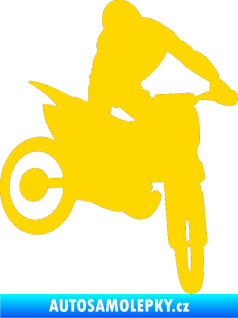 Samolepka Motorka 037 pravá motokros jasně žlutá
