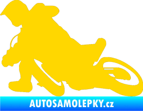 Samolepka Motorka 039 levá motokros jasně žlutá