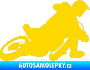 Samolepka Motorka 039 pravá motokros jasně žlutá