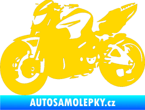 Samolepka Motorka 041 levá road racing jasně žlutá