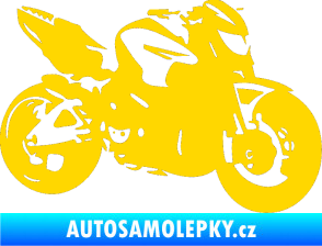 Samolepka Motorka 041 pravá road racing jasně žlutá