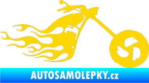 Samolepka Motorka 042 pravá plameny jasně žlutá