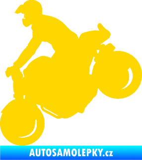 Samolepka Motorka 044 levá motokros jasně žlutá