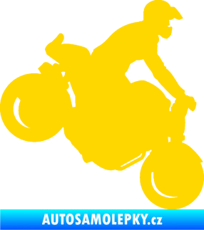 Samolepka Motorka 044 pravá motokros jasně žlutá