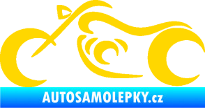 Samolepka Motorka 057 levá obrys jasně žlutá
