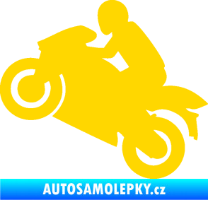 Samolepka Motorkář 007 levá jasně žlutá