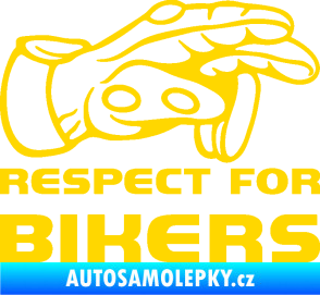 Samolepka Motorkář 014 pravá respect for bikers jasně žlutá