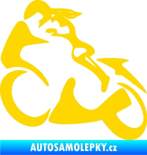 Samolepka Motorkářka 001 levá jasně žlutá