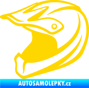 Samolepka Motorkářská helma 001 levá jasně žlutá
