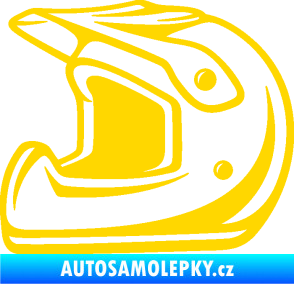 Samolepka Motorkářská helma 002 levá jasně žlutá