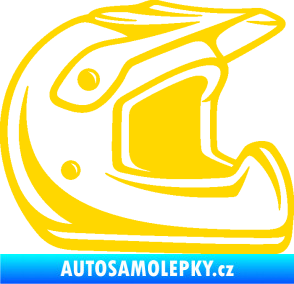 Samolepka Motorkářská helma 002 pravá jasně žlutá