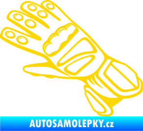 Samolepka Motorkářské rukavice 002 levá jasně žlutá