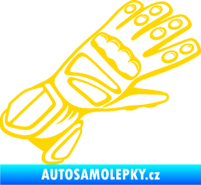 Samolepka Motorkářské rukavice 002 pravá jasně žlutá