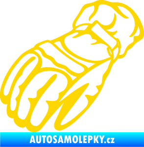 Samolepka Motorkářské rukavice 003 levá jasně žlutá