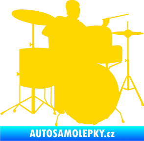 Samolepka Music 011 pravá hráč na bicí jasně žlutá