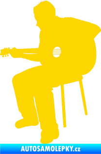 Samolepka Music 012 levá  kytarista jasně žlutá