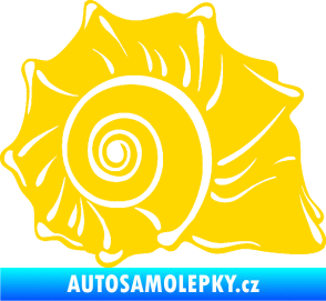 Samolepka Mušle pravá ulita jasně žlutá