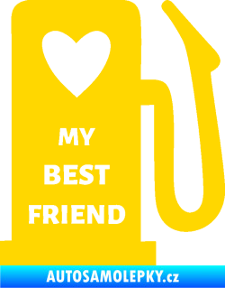 Samolepka My best friend benzínová pumpa jasně žlutá