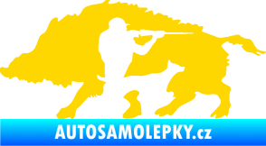 Samolepka Myslivost 006 levá divoké prase jasně žlutá