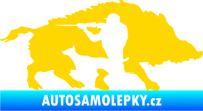 Samolepka Myslivost 006 pravá divoké prase jasně žlutá