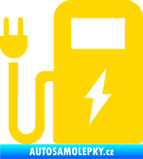 Samolepka Nabíjecí stanice 001 levá elektromobil charge jasně žlutá