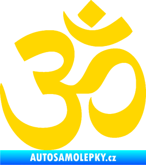 Samolepka Náboženský symbol Hinduismus Óm 001 jasně žlutá