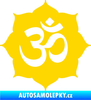 Samolepka Náboženský symbol Hinduismus Óm 002 jasně žlutá