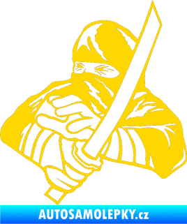 Samolepka Ninja silueta levá jasně žlutá