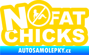 Samolepka No fat chicks 002 jasně žlutá