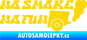 Samolepka No smoke no fun 002 nápis s výfukem jasně žlutá