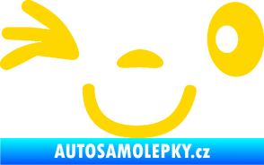 Samolepka Obličej 008 levá mrkající jasně žlutá