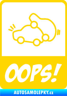 Samolepka Oops love cars 002 jasně žlutá