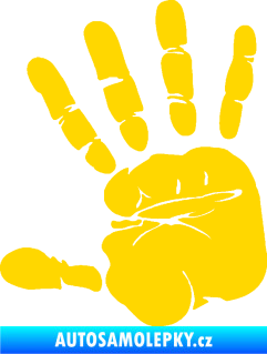 Samolepka Otisk ruky levá jasně žlutá