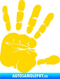 Samolepka Otisk ruky pravá jasně žlutá