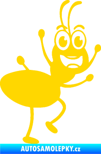 Samolepka Pan mravenec pravá jasně žlutá